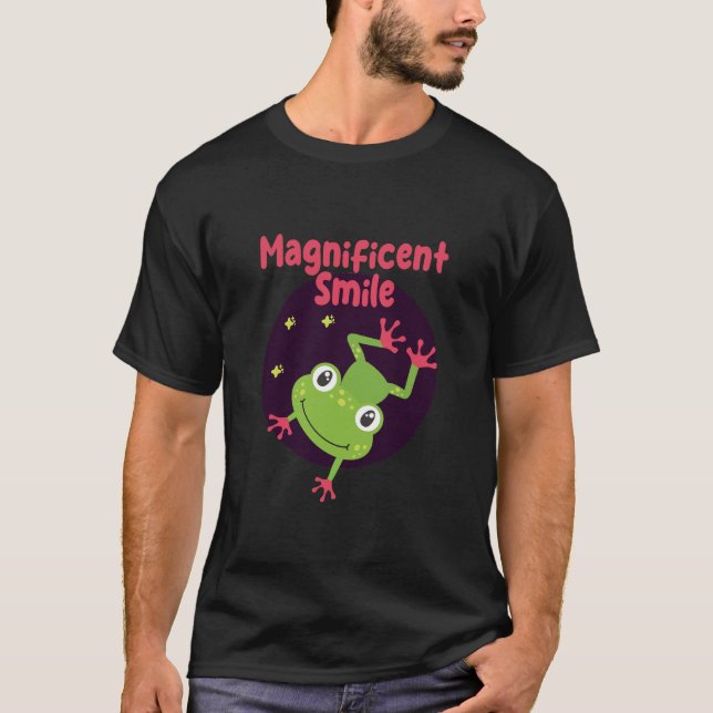 Camiseta Kawaii sapo engraçado e feliz sorrindo (Frente)