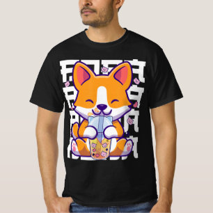 Camiseta Kawaii Shiba Inu Dog Bubble Tea Boba Anime Gifts G