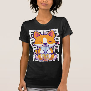 Camiseta Kawaii Shiba Inu Dog Bubble Tea Boba Anime Gifts G