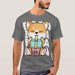 Camiseta Kawaii Shiba Inu Dog Bubble Tea Boba Anime Neko Ja