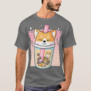 Camiseta Kawaii Shiba Inu Dog Bubble Tea Boba Japan Corgi99