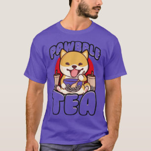 Camiseta Kawaii Shiba Inu Dog Bubble Tea Kit Boba Anime Nek