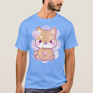 Camiseta Kawaii Shiba Inu Pastel Gótico Sakura Flor