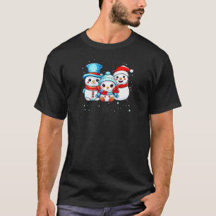 Camiseta Kawaii Snowman Ugly Christmas Sweater Cute Snowman