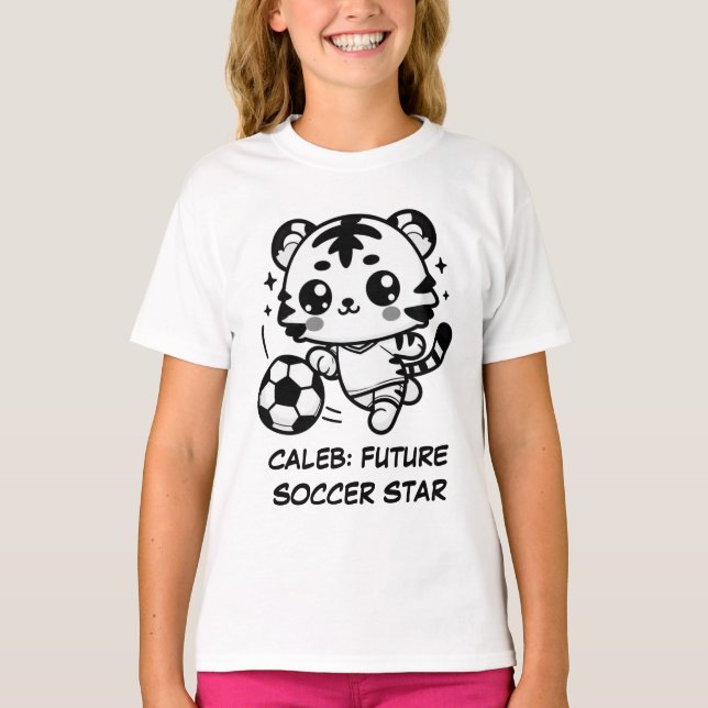 Camiseta Kawaii Soccer Tiger (Frente)