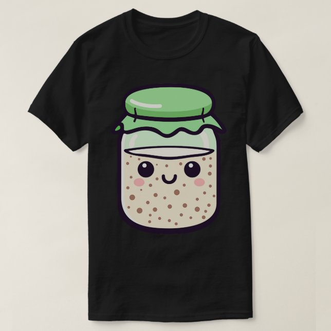 Camiseta Kawaii Sourdough Starter (Frente do Design)