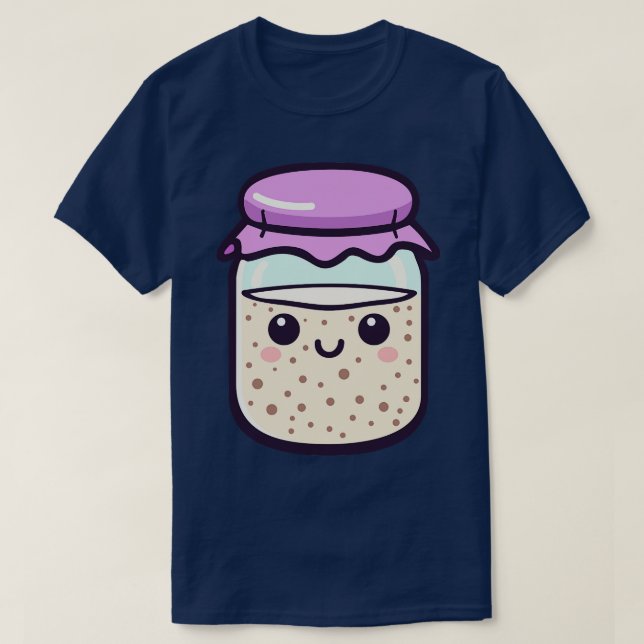 Camiseta Kawaii Sourdough Starter 1 (Frente do Design)