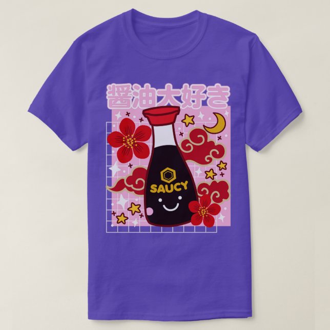 Camiseta Kawaii Soy Sauce Cute I Love Shoyu Japonês tot (Frente do Design)