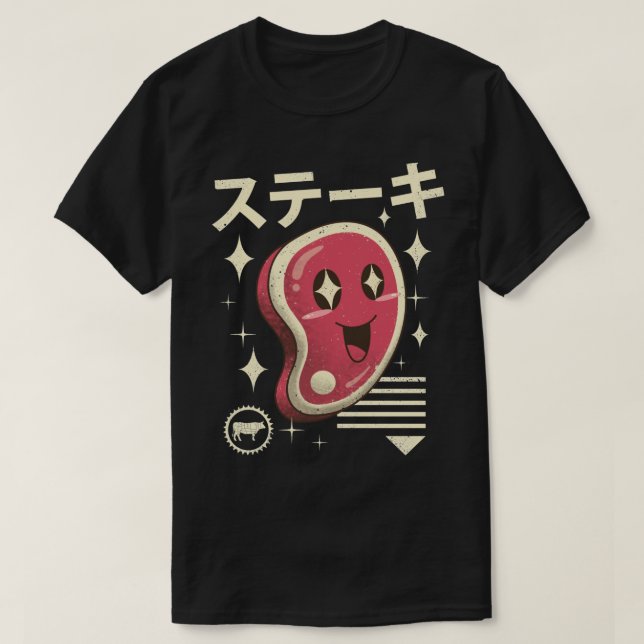 Camiseta Kawaii Steak (Frente do Design)