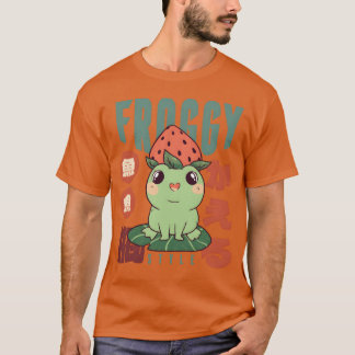 Camiseta Kawaii Strawberry Frog Retro 90s Cottagecore frien