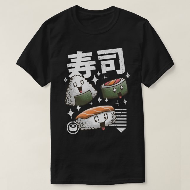 Camiseta Kawaii Sushi (Frente do Design)