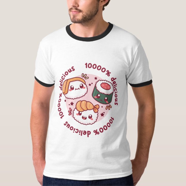 Camiseta kawaii sushi com citações engraçadas para amante n (Frente)
