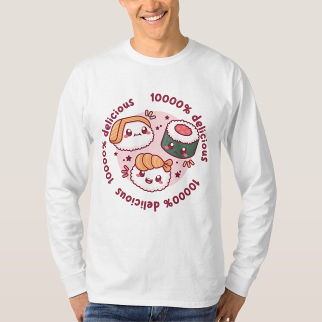 Camiseta kawaii sushi com citações engraçadas para amante n (Frente)