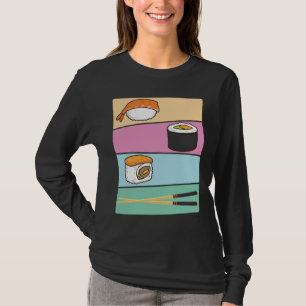 Camiseta Kawaii Sushi Comida japonesa Maki Nigiri Chopstick