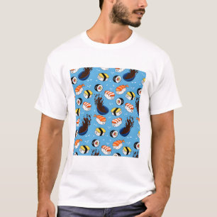 Camiseta Kawaii Sushi Pattern