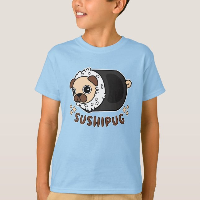 Camiseta Kawaii Sushi Pug Mashup Funny Dog Lover Gift (Frente)