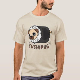 Camiseta Kawaii Sushi Pug Mashup Funny Dog Lover Gift