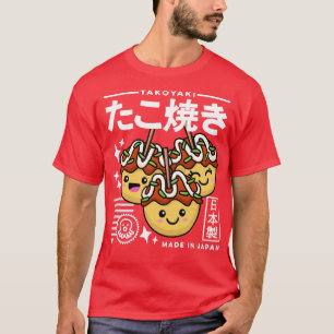 Camiseta Kawaii Takoyaki Comida Japonesa Retr Estético Cute