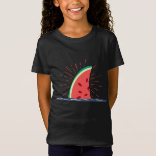 Camiseta Kawaii Watermelon Shark Fin Summer Fruta para Melã