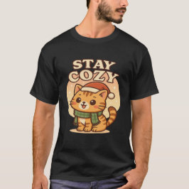 Camiseta Kawaii Winter Cat- Stay Cozy cute christmas 