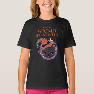 Camiseta Kawaii Witch Cat Halloween