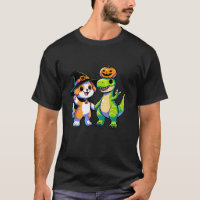 Kawaii Witchy Dog Pumpkin Dinossaur Kids Love T Re