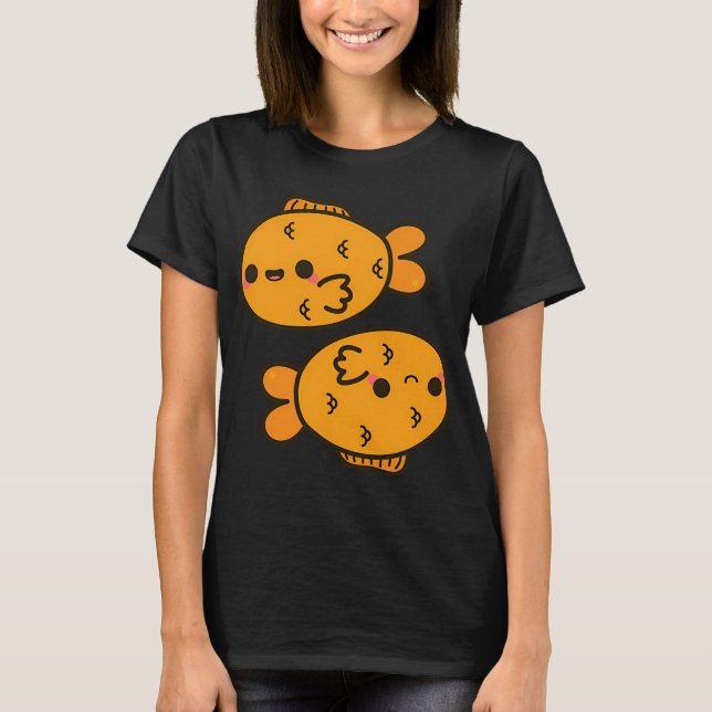 Camiseta Kawaii zodíaco-Peixes (Frente)