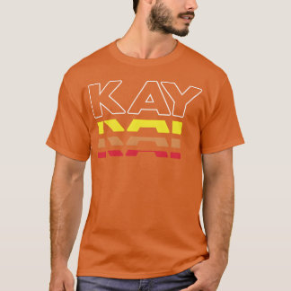 Camiseta Kay Primeiro Nome Engraçado Vintage Pôr do Sol Fam
