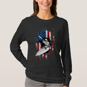 Camiseta Kayak American Flag, Legal Kayaking, Remando Paddl