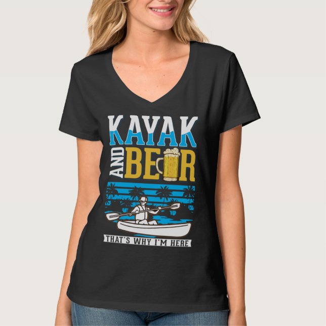 Camiseta Kayak And Beer Kayaker Kayak (Frente)