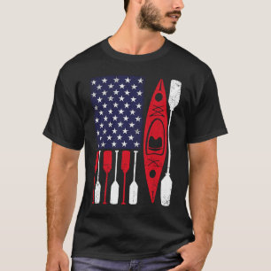 Camiseta Kayak e remo da bandeira americana Canoé USA Kayak