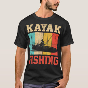 Camiseta Kayak Fishing Addict Retro Sunset Vintage Lake Fis