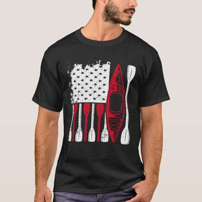 Camiseta Kayak Flag Kayaker Outdoor Kayaking Kayak Boating  (Frente)