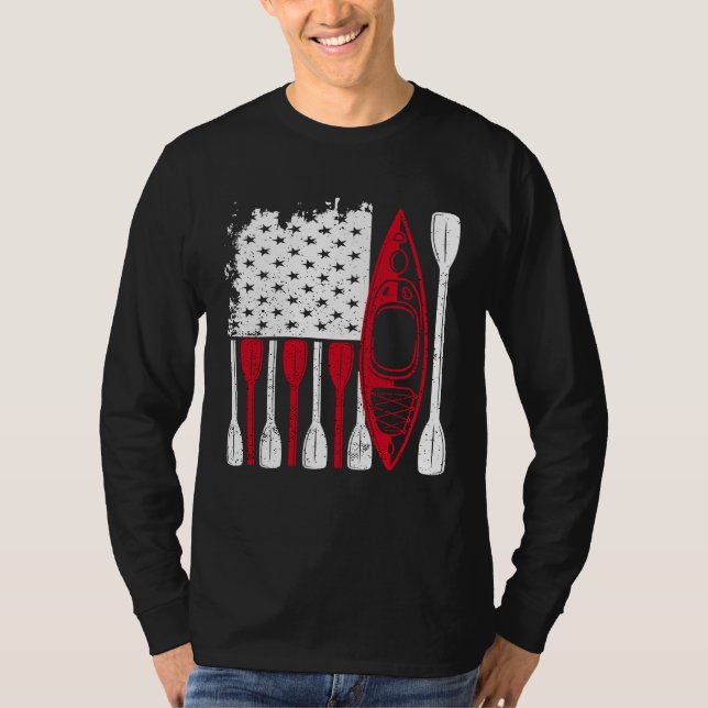 Camiseta Kayak Flag Kayaker Outdoor Kayaking Kayak Boating  (Frente)