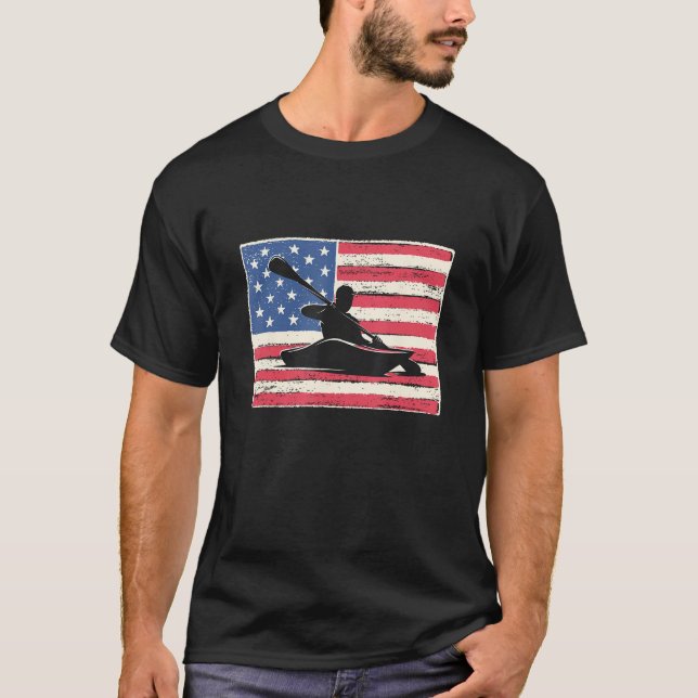 Camiseta Kayak for men gift kayaking american flag patrioti (Frente)