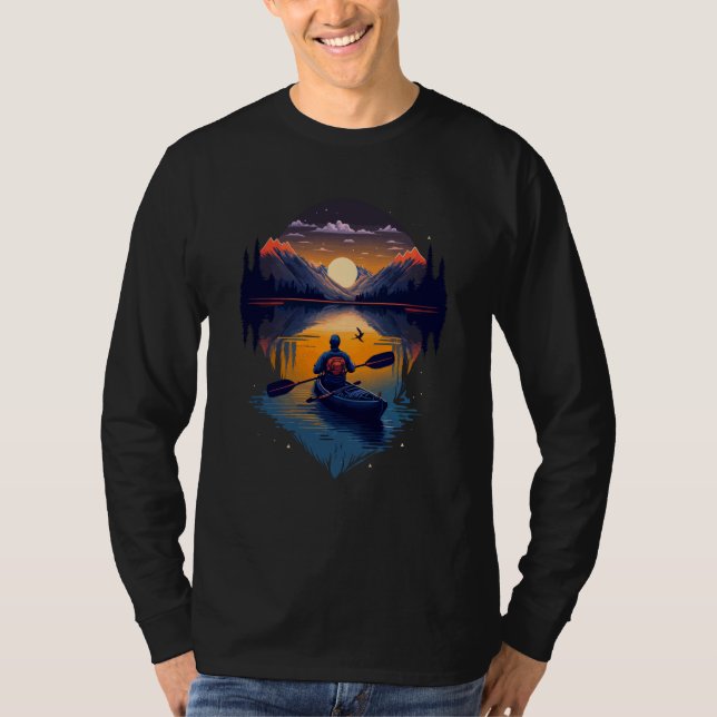Camiseta Kayak Kayaker Kayaking on the Canoe Lake Mountains (Frente)