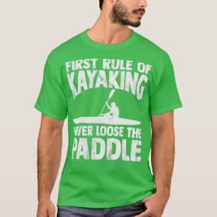 Camiseta Kayak Paddling Água Branca Removendo Barco de Kaya