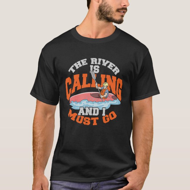 Camiseta Kayak para Homens Kayaking Canoé remando Mulheres  (Frente)