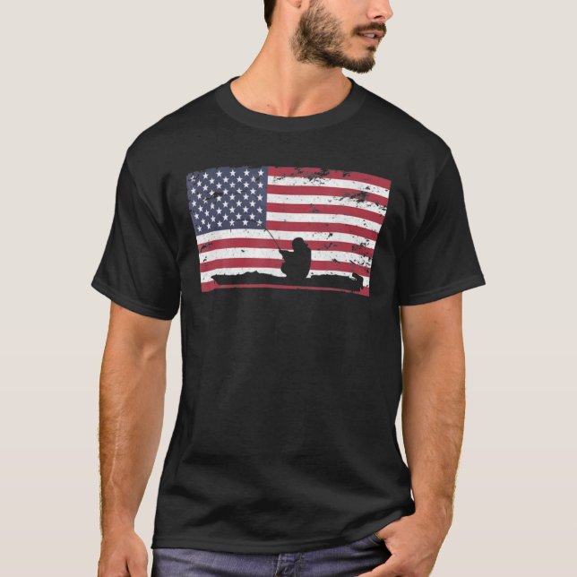 Camiseta Kayak Pesca pavilhão americano (Frente)
