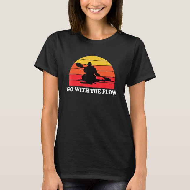 Camiseta Kayak Retro Vintage Sunset Kayaking (Frente)