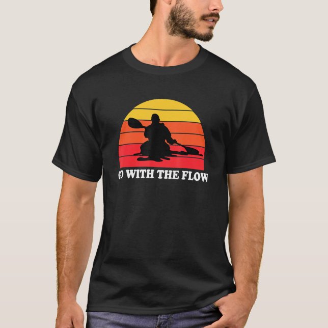 Camiseta Kayak Retro Vintage Sunset Kayaking (Frente)