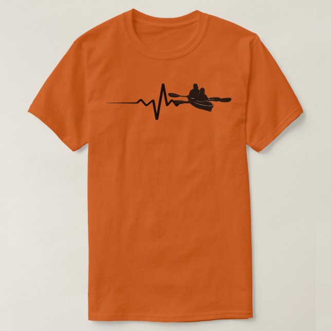 Camiseta Kayaking Canoeing Heartbeat (Frente do Design)