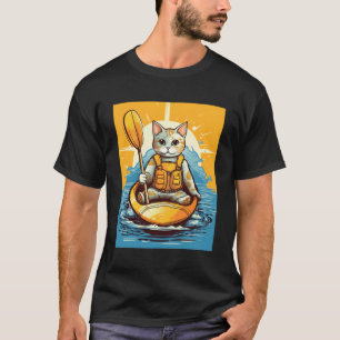 Camiseta Kayaking Cat Kayaker Canoagem Kayak Canoagem Paddl