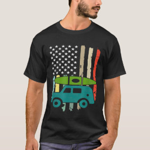 Camiseta Kayaking Gift Colorida American Flag Kayak Amantes