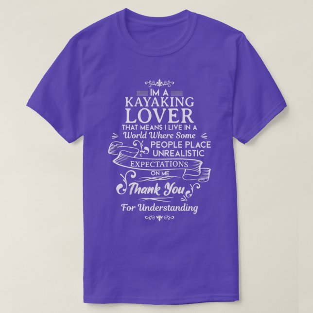 Camiseta Kayaking Lover Design Engraçado Para Presente 2 (Frente do Design)