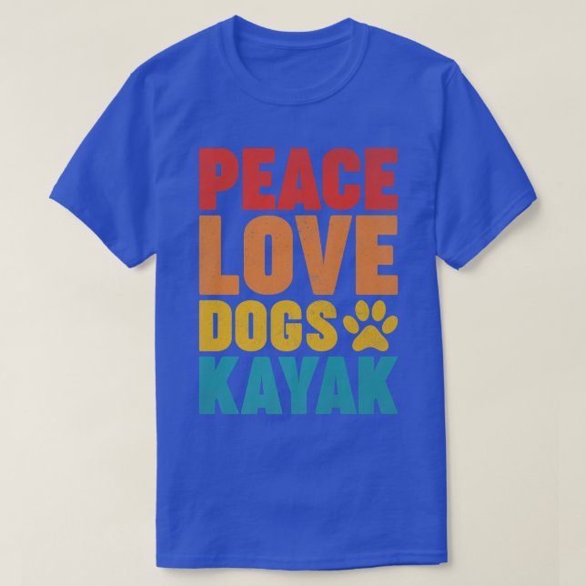 Camiseta Kayaking Lover Retro Style Peach Love Dogs Kayak P (Frente do Design)