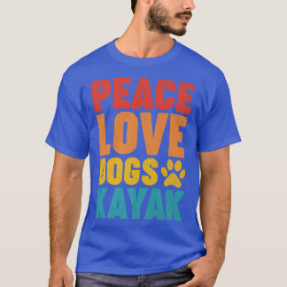 Camiseta Kayaking Lover Retro Style Peach Love Dogs Kayak P