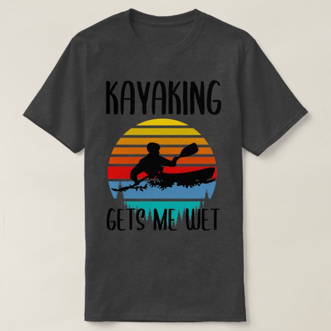 Camiseta Kayaking Me Dá Natais vintages Molhados Aniversári (Frente do Design)