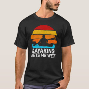Camiseta Kayaking Me Deixa Molhado Barco de Canoa Sunset