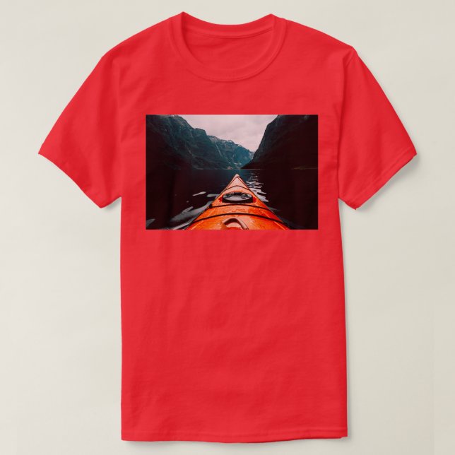 Camiseta Kayaking no fiorde da Noruega (Frente do Design)